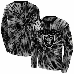 Las Vegas Raiders Tie Dye Pattern Black AOP Sweatshirt