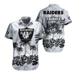 Las Vegas Raiders Tropical Hibicus Coconut Tree Hawaiian Shirt