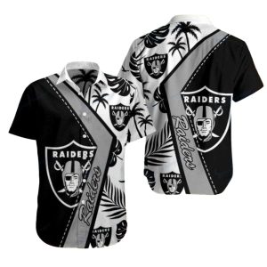Las Vegas Raiders Tropical Touchdown Palm Tree Hawaiian Shirt