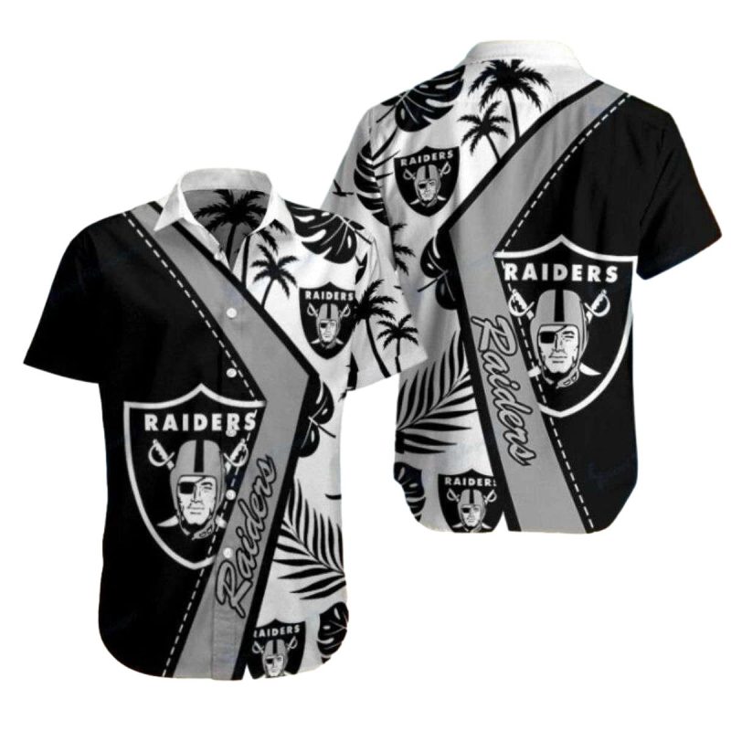 Las Vegas Raiders Tropical Touchdown Palm Tree Hawaiian Shirt 1