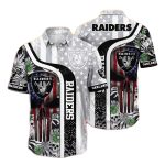 Las Vegas Raiders Us Flag Punisher Skull Hawaiian Shirt