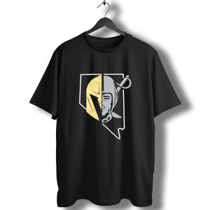 Las Vegas Raiders Vegas Golden Knights Nevada State Logo Fusion T-Shirt