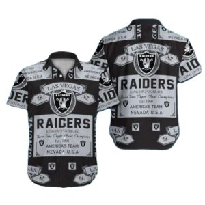 Las Vegas Raiders Vintage Graphic And Team Pride Hawaiian Shirt