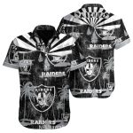 Las Vegas Raiders Vintage Palm Tree Sunburst Hawaiian Shirt