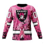 Las Vegas Raiders We Wear Pink Breast Cancer AOP Sweatshirt