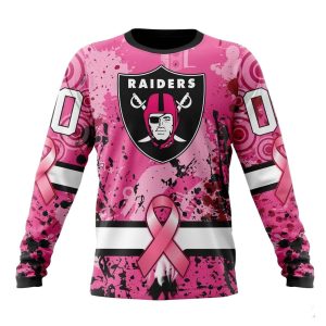 Las Vegas Raiders We Wear Pink Breast Cancer AOP Sweatshirt