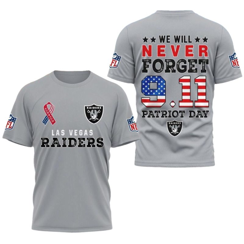 Las Vegas Raiders We Will Never Forget 9 11 Patriot Day Aop T Shirt 1