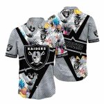 Las Vegas Raiders Zigzag Botanical Hawaiian Shirt