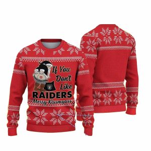 Las Vegas Raiders F You Dont Like Raiders Merry Kissmyass Red Pattern Ugly Sweater