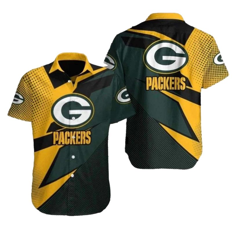 Legendary Packers Quarterback Collage Green Hawaiian Shirt 1