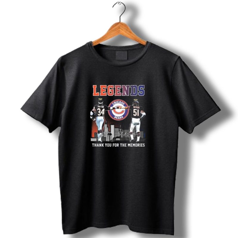 Legends Chicago Bears Payton Butkus Thank You For The Memories Signatures T Shirt 1 T Shirt 1