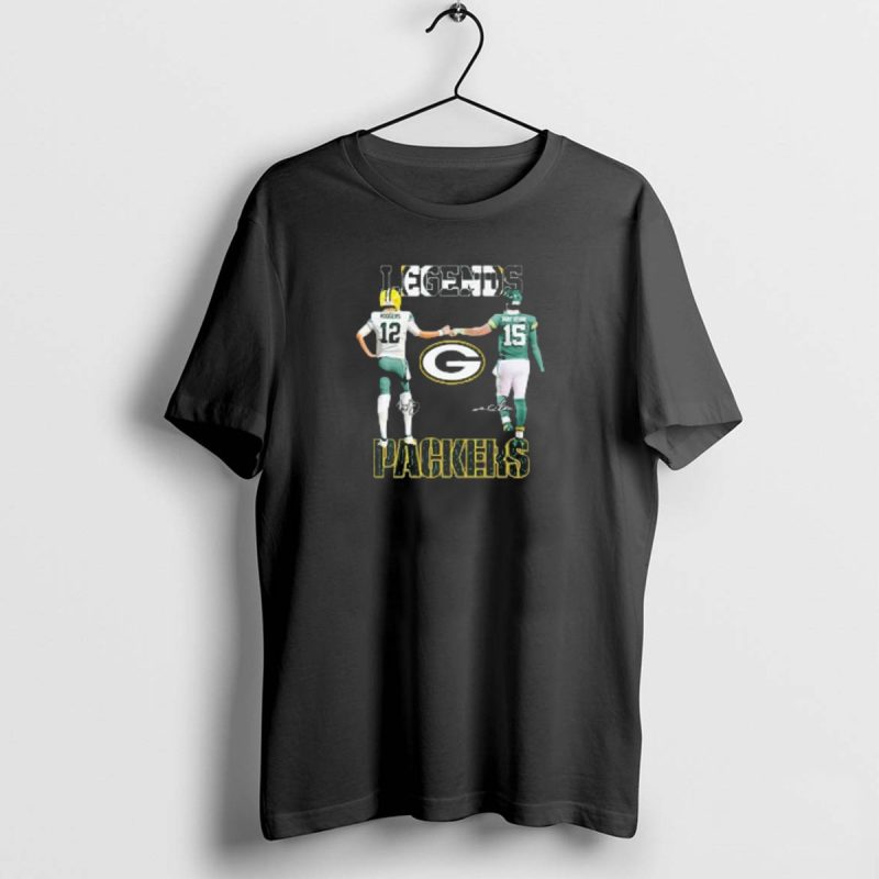 Legends Green Bay Packers Aaron Rodgers Bart Starr Signature T Shirt 1 1 T Shirt 1 1