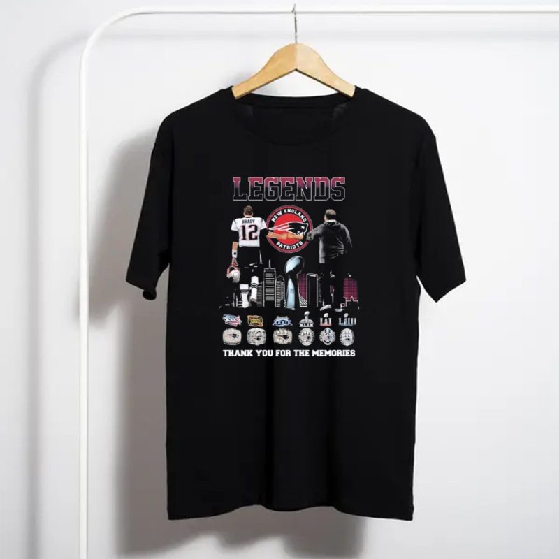 Legends New England Patriots Tom Brady Bill Belichick Thank You For The Memories Rings T Shirt T Shirt 1