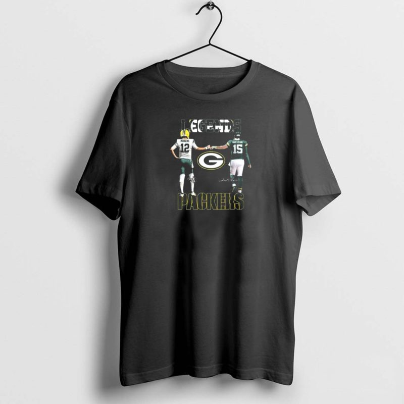 Legends Packers Aaron Rodgers Bart Starr Signatures T Shirt 1 1 T Shirt 1 1