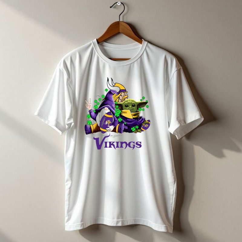 Leprechauns Gnomes Baby Yoda Hug Vikings Football Team T Shirt 1 T Shirt 1