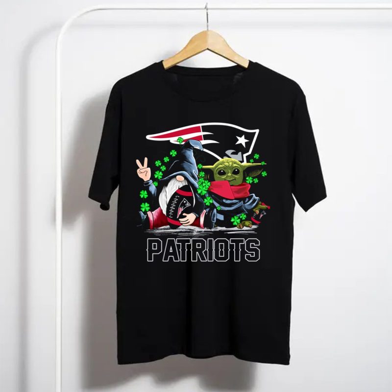 Leprechauns Gnomes Baby Yoda New England Patriots Football Icons T Shirt T Shirt 1