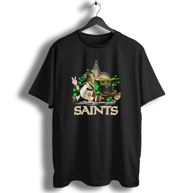 Leprechauns Gnomes Baby Yoda New Orleans Saints Football Shamrocks T Shirt 1 T Shirt 1