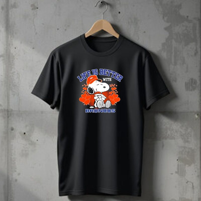 Life Is Better With Snoopy Denver Broncos Hearts T Shirt 1 T Shirt 1