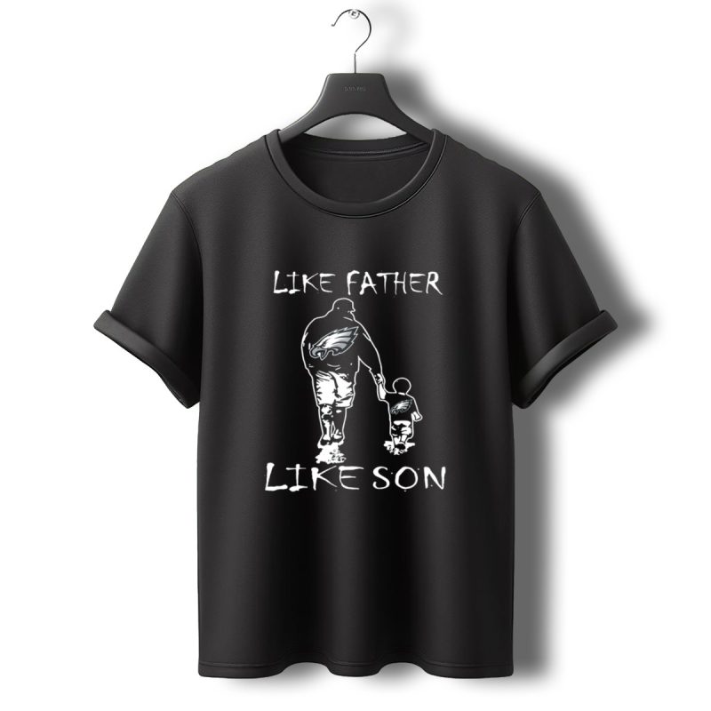 Like Father Like Son Philadelphia Eagles Holding Hands Duo T Shirt T Shirt 0 1