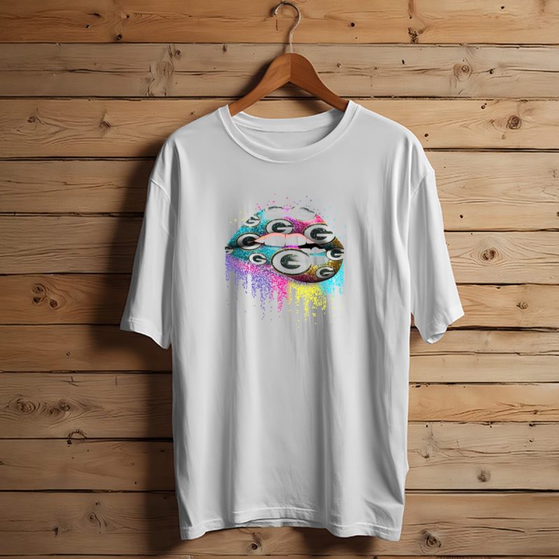 Lip Packers Glitter Green Bay G Logo Burst T Shirt T Shirt 1 1