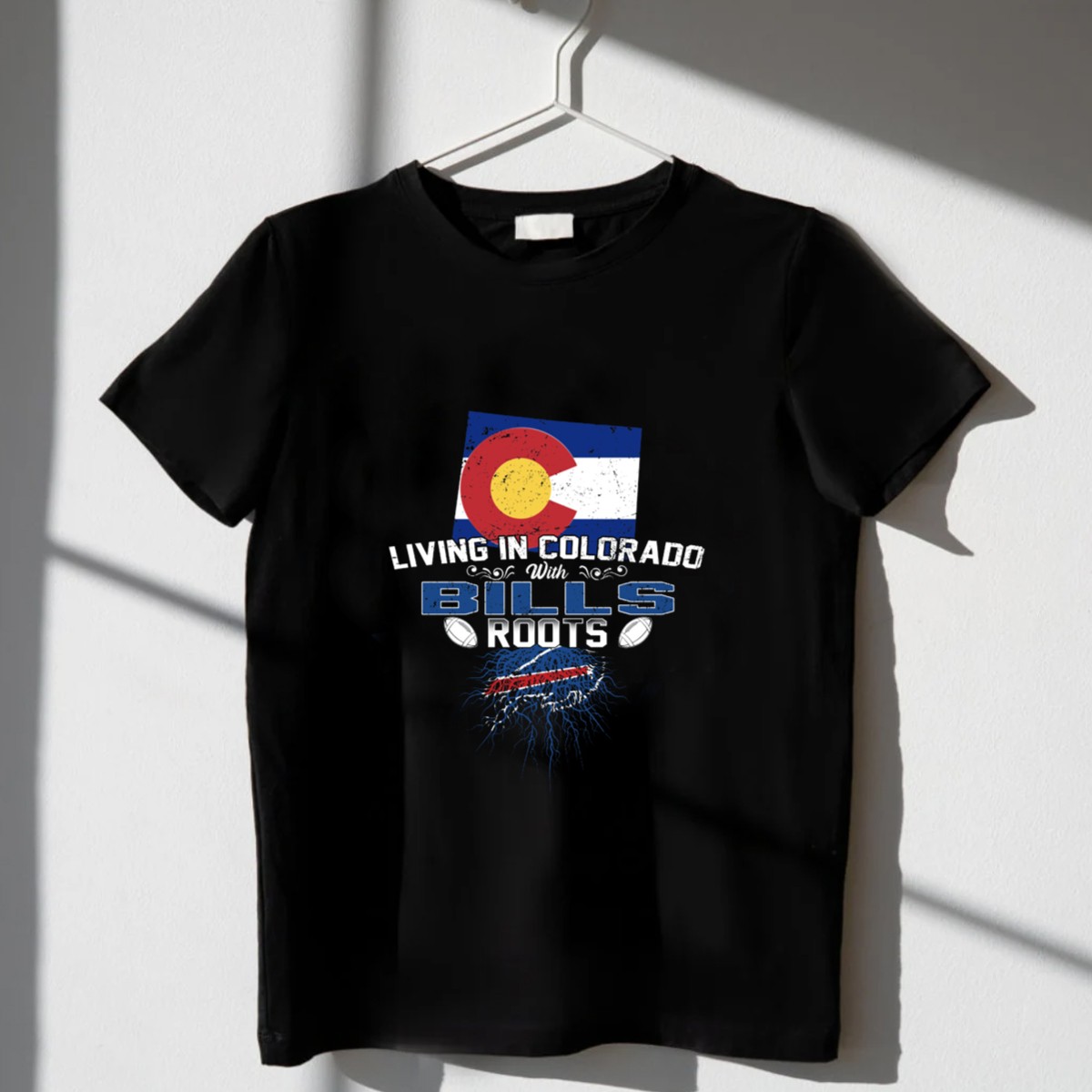 Living-In-Colorado-With-Buffalo-Bills-Roots-Flag-Football-Fan-T-Shirt-1_t-shirt-3_4