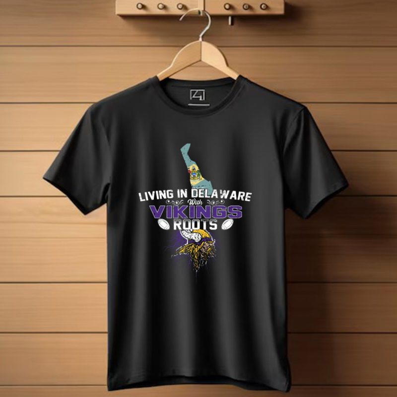 Living In Delaware With Vikings Roots Nordic Football Heritage Map T Shirt 1 T Shirt 1