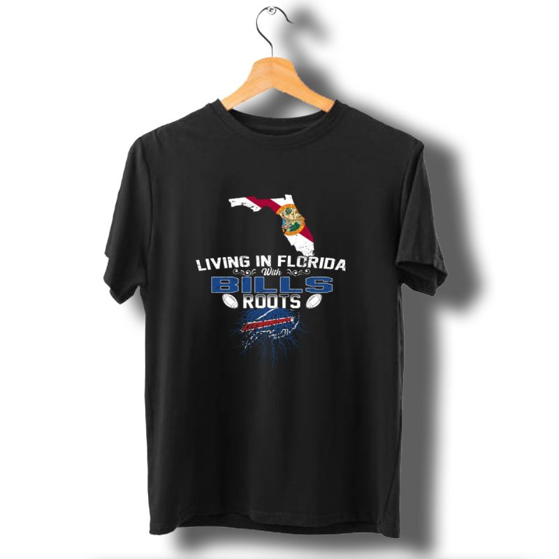 Living-In-Florida-With-Buffalo-Bills-Football-Roots-And-Florida-State-Map-T-Shirt-1_T-Shirt-1 Living In Florida With Buffalo Bills Football Roots And Florida State Map T Shirt 1 T Shirt 1