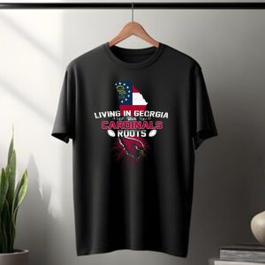 Living In Georgia With Arizona Cardinals Roots And State Flag T-Shirt