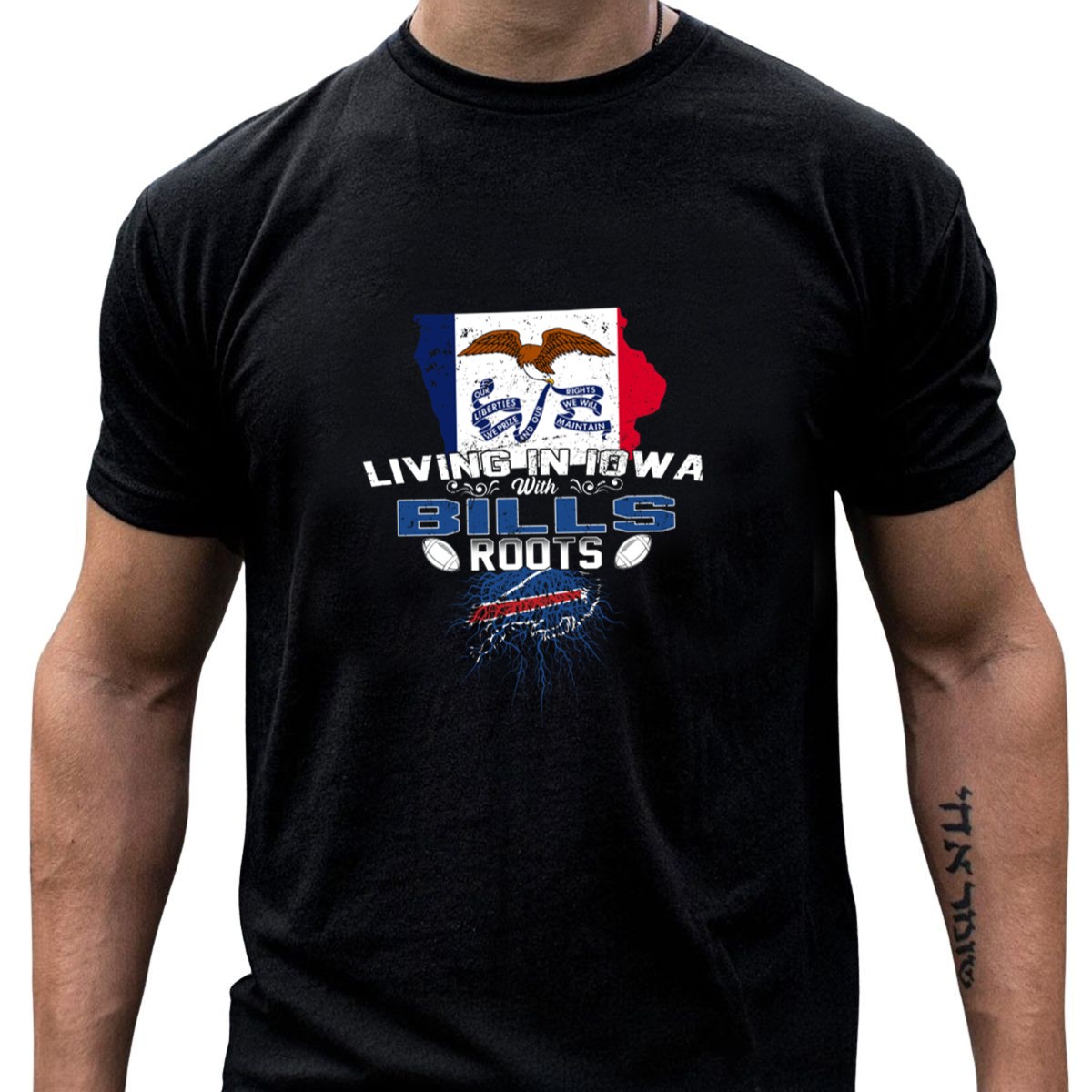 Living-In-Iowa-With-Buffalo-Bills-Roots-And-Iowa-State-Flag-Background-T-Shirt-1_t-shirt-4_5
