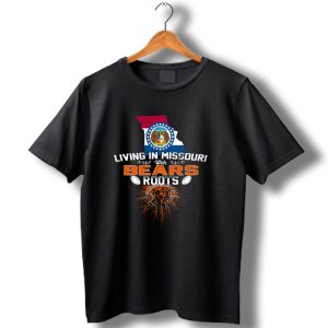 Living In Missouri With Chicago Bears Roots Missouri Flag Map Football T Shirt