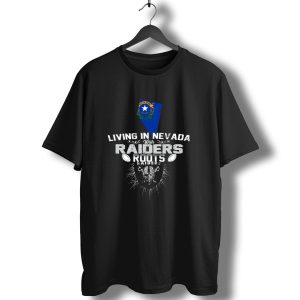 Living In Nevada With Raiders Roots Nevada Silver Star Football Chiefs T-Shirt