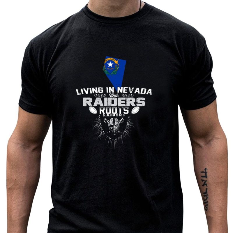 Living In Nevada With Raiders Roots Nevada Silver Star Football Chiefs T Shirt T Shirt 1 1