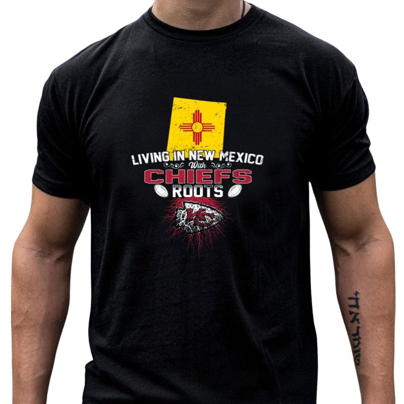 Living In New Mexico With Chiefs Roots Zia Symbol Football T Shirt T Shirt 1 1