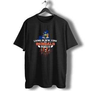 Living In New York With Bengals Roots New York State Emblem Cincinnati Bengals Football Connection T-Shirt
