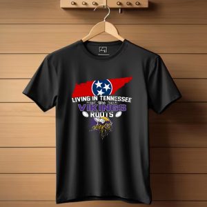 Living In Tennessee With Vikings Roots Tennessee Flag Viking Helmet Football T Shirt