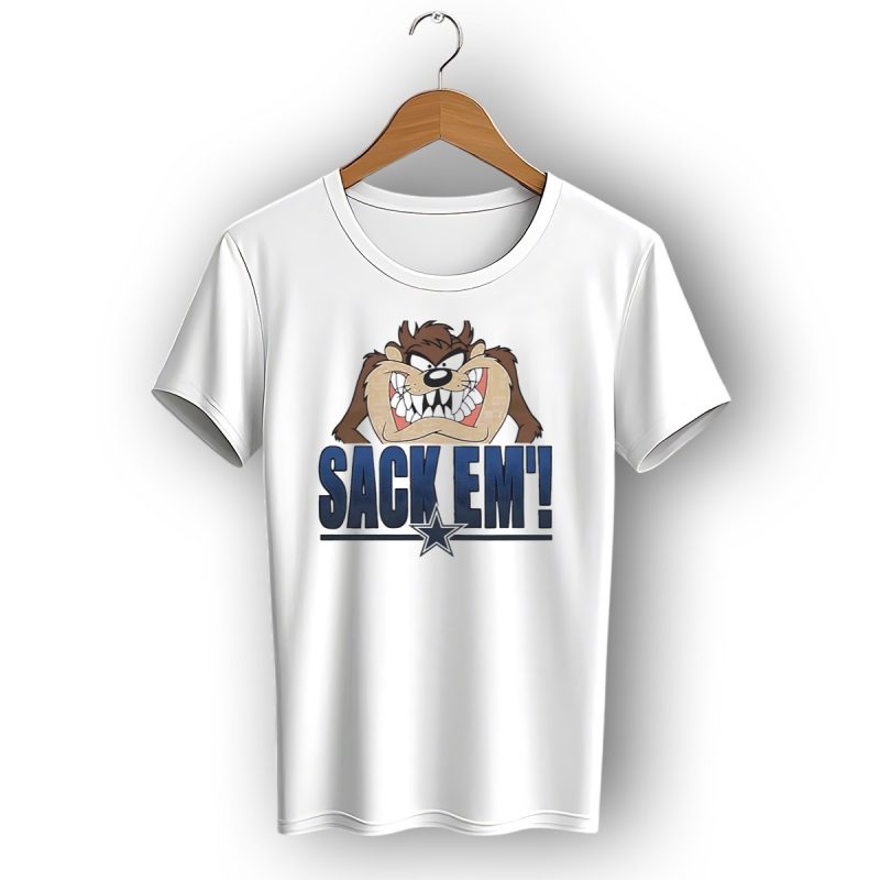 Looney Tunes Taz Sack Em Dallas Cowboys T Shirt 1 T Shirt 1