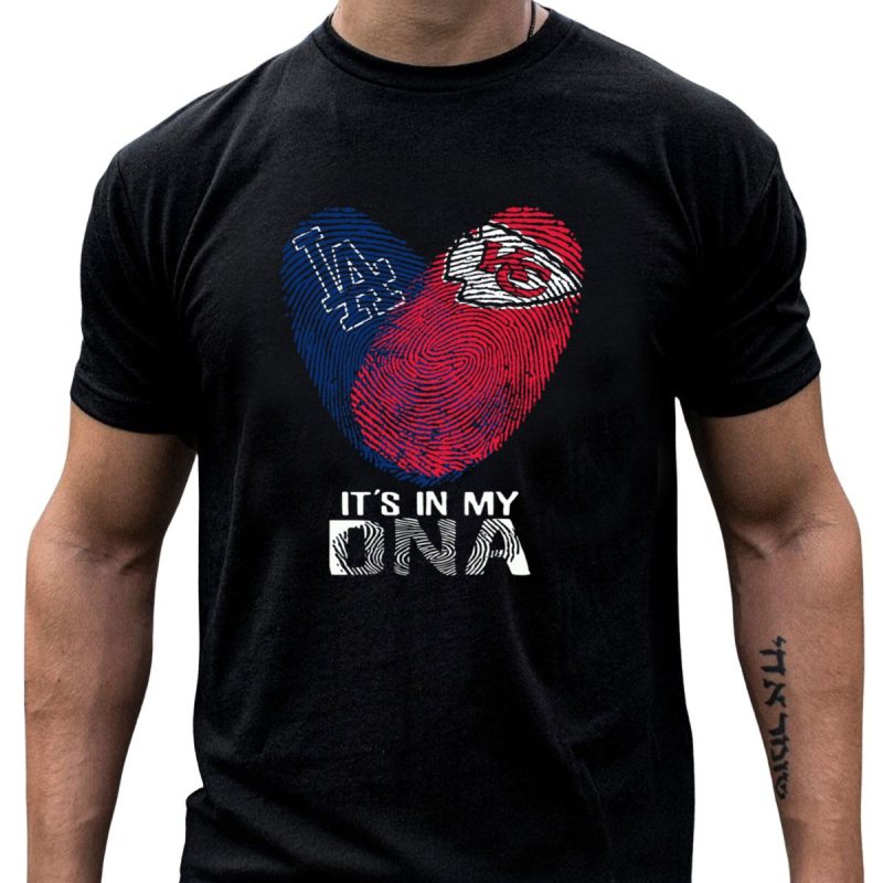 Los Angeles Dodgers Kansas City Chiefs Its In My Dna T Shirt T Shirt 1 1