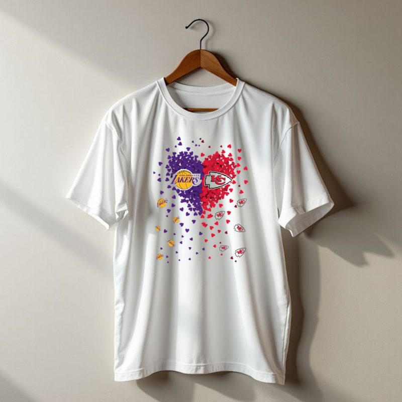 Los Angeles Lakers Heart Kansas City Chiefs Love T Shirt T Shirt 1 1
