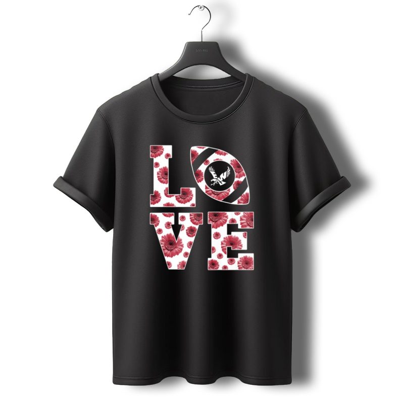 Love Eastern Washington Eagles Football Floral T Shirt T Shirt 0 1