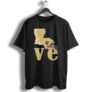 Love Louisiana New Orleans Football Saints Fleur De Lis Helmet T Shirt