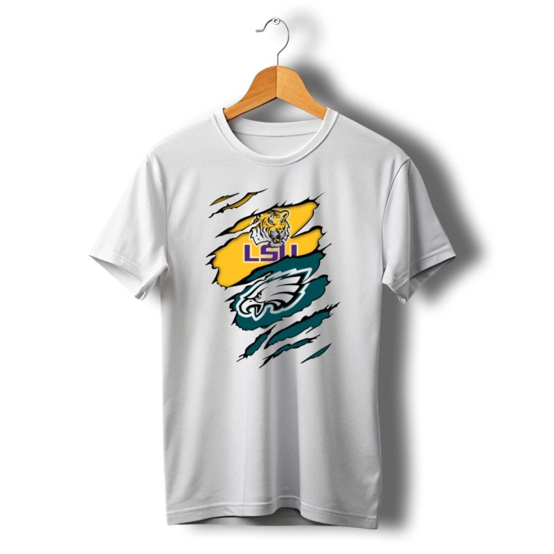 Lsu Eagles Tiger And Eagle Scratch T Shirt T Shirt 1 1