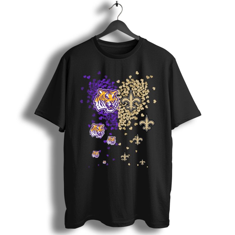 Lsu Tigers And New Orleans Saints Love Shirt T Shirt 1
