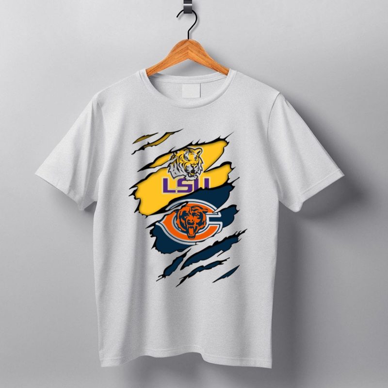 Lsu Tigers Chicago Bears Claw Marks T Shirt 1 T Shirt 1