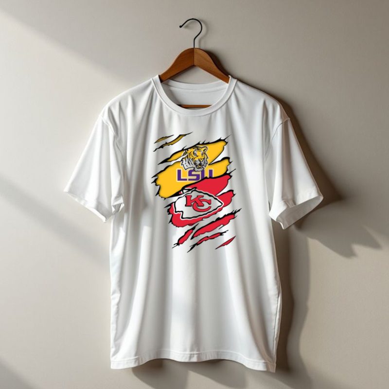 Lsu Tigers Kansas City Chiefs Claw Marks Logo Blend T Shirt T Shirt 1 1