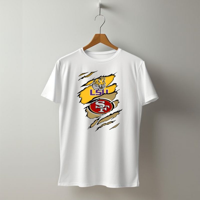 Lsu Tigers San Francisco 49Ers Ripped T Shirt T Shirt 1
