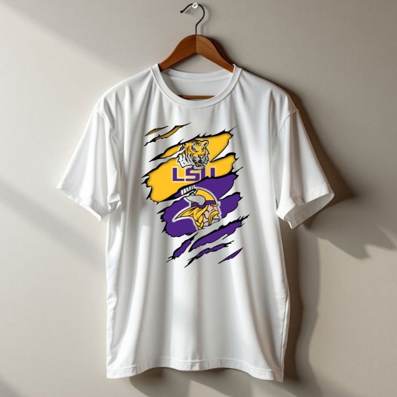 Lsu Tigers Vikings Ripped T Shirt 1 T Shirt 1