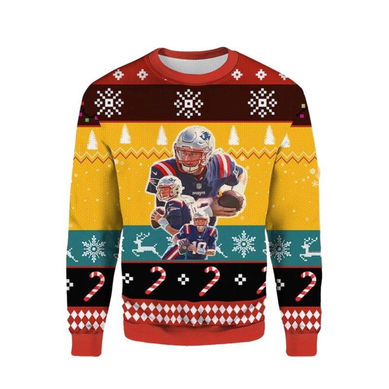 Mac Jones Roll Tide New England Patriots Ugly Sweater 1