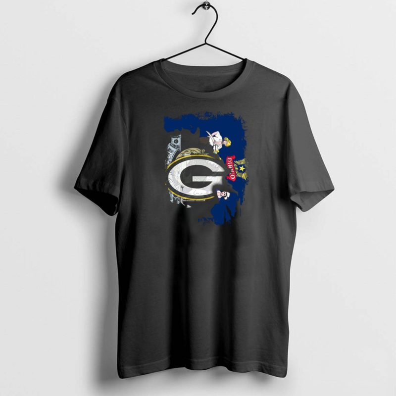 Maine State Flag With Green Bay Packers G T Shirt 1 1 T Shirt 1 1