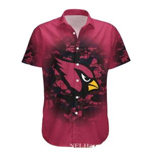 Majestic Cardinal Splatter Arizona Cardinals Hawaiian Shirt Mens