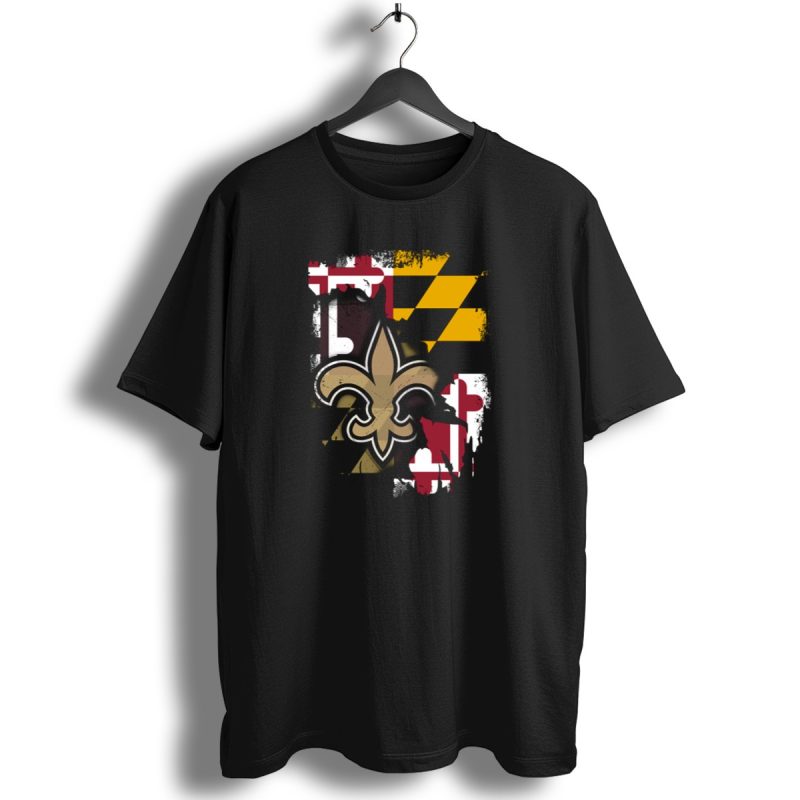 Maryland Emblem With Saints Fleur De Lis T Shirt 1 T Shirt 1